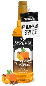 Syruvia Pumpkin Spice Syrup for Coffee 25.4 Ounces Pumpkin Spice Flavored Syrup - Picture 1 of 56