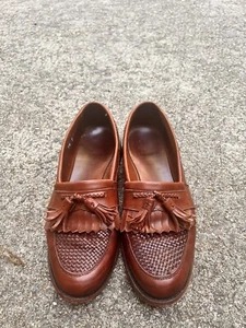 Allen Edmonds Cody Kiltie Tassel Loafers 9.5 D Chili Woven Leather Men's Shoes - Picture 1 of 12