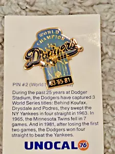 vintage 1987 Unocal 76 Los Angeles LA Dodgers World Champion baseball lapel pin - Picture 1 of 2