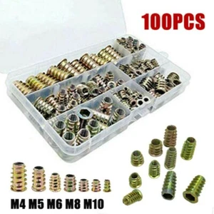 100Pcs M4-M10 Rivet Nuts Kit Aluminum Alloy Rivnut Nutsert Insert Cap Assort - Picture 1 of 7