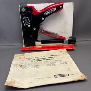 Sears Craftsman Vintage 9-6847 DUAL COMPRESSION Staple Gun Tacker Manual Tested - Picture 1 of 8