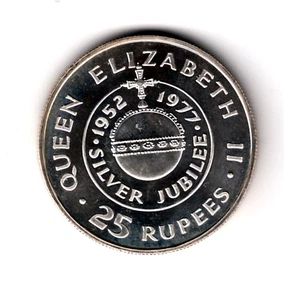 SEYCHELLES: 25 rupees plata 1977 proof SILVER JUBILEE 25 años llegada al Trono - Imagen 1 de 2