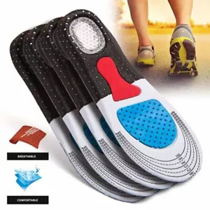 Gel Massaging Shoe Insoles Work Boots Feet Arch Support Orthotic Absorb Shock - Picture 1 of 12