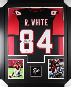 RODDY WHITE (Falcons black TOWER) Signed Autographed Framed Jersey Beckett - Picture 1 of 2