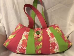 Handmade Quilted Purse Hawaiian Patterns, Fun Detailing. Washable,One Of A Kind!