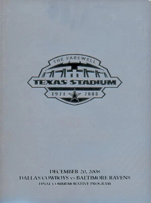 Texas Stadium Farewell Commemorative Program 12/20/2008 vs Ravens 38348 - Image 1 of 2