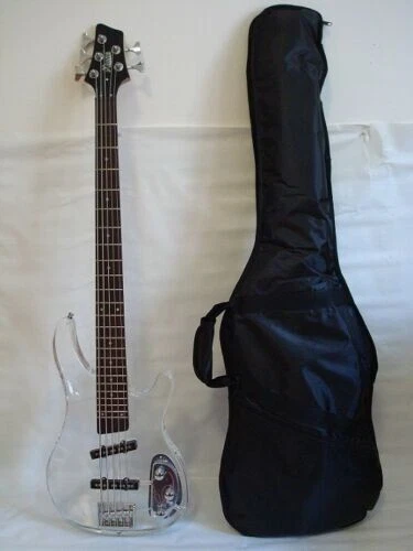 Bajo eléctrico profesional Lucite de 5 cuerdas con cuerpo transparente Foto 1 de 3