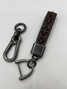 Leather Key Chain Car Keychain Ring Accessories Keyring Gift Brown Vehicle Cute - Picture 1 of 2