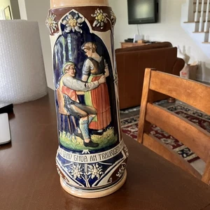 Vintage Western German Large Beer Stein 1.5L Estate No Lid See Photos Rare - Picture 1 of 9
