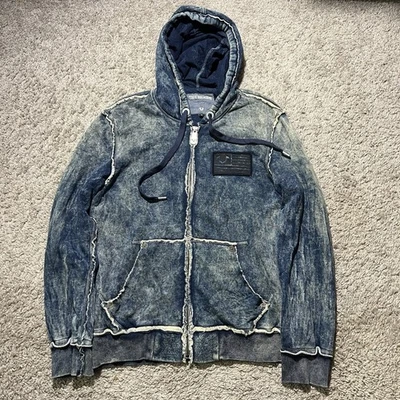Sudadera con Capucha True Religion Vintage Y2k Cremallera Completa Ácida Lavada Pequeña Pesada Gruesa Foto 1 de 4