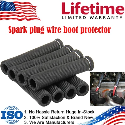 8PC 2500° Spark Plug Wire Boots Protectors Sleeve Heat Shield Cover For SBC BBC - Image 1 of 4
