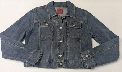 Chaqueta vaquera recortada de mezclilla ISDA & Co para mujer M manga larga con botones  Foto 1 de 4