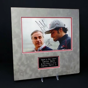Carlos SAINZ Jnr & Snr Double Signed Mounted 12x8 Photo Display + Dealer COA - Picture 1 of 1