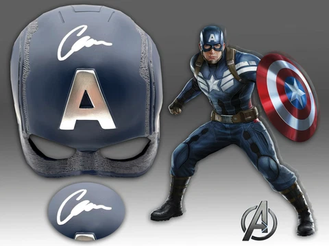 CHRIS EVANS SIGNED MARVEL CAPTAIN AMERICA AUTOGRAPH HELMET BECKETT BAS COA 1 Cover