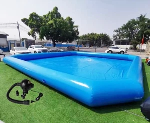 Large Outdoor Above Ground Inflatable Swimming Pool w/110V Blower 32.8*32.8*2ft - Picture 1 of 15