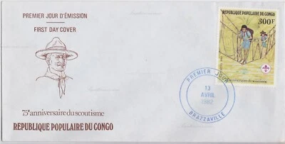 Cover Congo - Brazzaville, 1982. Brazzaville. 75 Anniv.of Scouting Peoples Repub - Image 1 of 3