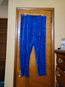 Nwot Quacker Factory Sz 1X Royal Blue Velour Pants - Picture 1 of 4