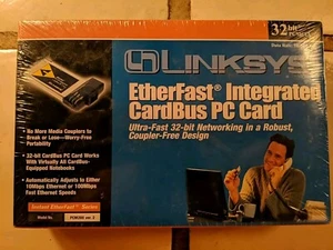 Linksys PCM200 10/100 Integrated Cardbus Ethernet PC Card 32-Bit Factory Sealed - Picture 1 of 6