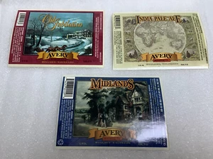 Etiquetas de cerveza Avery Brewing Co Boulder CO India Pale Ale Midlands Old Jubilation - Imagen 1 de 2