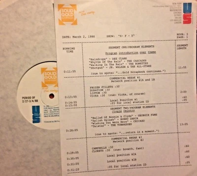 SOLID GOLD SCRAPBOOK SFX 3/2/88 SHANGRI'LAS, RONETTES, GEORGIE FAME, TORNADOES - Image 1 of 2