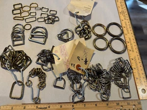Lote de bucles de anillos de escritura de colección x120 latón, correa de cinturón niquelada tack para caballo - Imagen 1 de 6