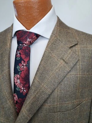 Janela masculina 46R Ermenegildo Zegna Napoli Couture 100% cashmere bege marrom - Imagem 1 de 4