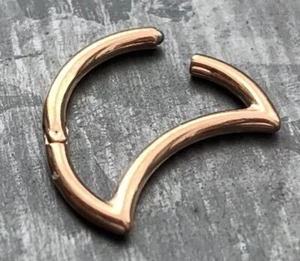 1pc Crescent Moon Hinged Segment Ring Surgical Steel Hoop Helix Daith 8mm 5/16" - Picture 1 of 8