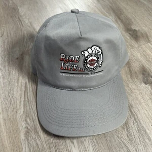Vintage 1999 Harley Davidson Hat Snapback Motorcycle Ride For Life Gray Cap - Picture 1 of 8