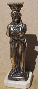 Vintage Old Antique Brass effect Statue Greek Goddess marble katyaptie 10"tall - Picture 1 of 10