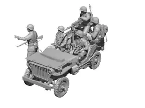 1/35 Resin Figure Model Kit WW2 US Soldiers Crew Driver Gunner NO CAR Unpainted - Picture 1 of 2