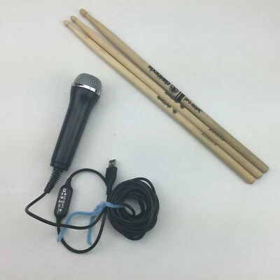 Guitar Hero Rock Band Game Microphone Wooden Drumstick Game Pieces USB  - Image 1 of 4