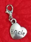 Antique Silver - Uncle - Aunt - Niece Charm - Family - Lobster Clasp Or Bail