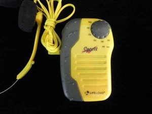 AM Sports Radio Yellow Gray with Headphones Lifelong - Picture 1 of 4