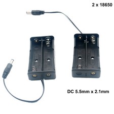 10x 2 x 18650 Battery Storage Case Box Holder with DC 5.5 x 2.1mm Male Connector