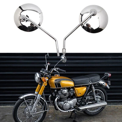 Pair Chrome Motorcycle Rearview Mirrors For Honda CB350 CB450 CB500 CB550 CB650 Foto 1 de 4