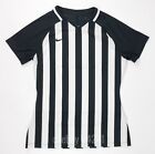 New Nike Women's M US SS Striped Division III Jersey Soccer Black White 894099