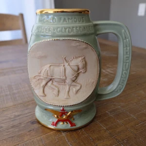 1992 Anheuser Bush - Budweiser Kreation von James Jim B Beam Green Beer Stein - Bild 1 von 9