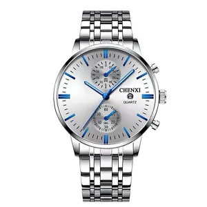 Men's Classic Sport Date Quartz Analog Wrist Watch Stainless Steel Watch - Picture 1 of 6