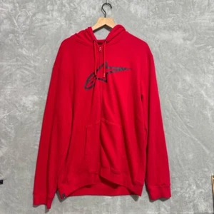 Alpine Stars Hoodie Men's Extra Large Red Streetwear Logo Pocket Drawstrings - Picture 1 of 7
