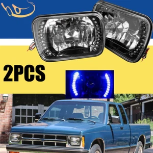 7X6 7X5 Projector Blue LED Halo Headlight Fit 1982-1993 Chevy S10 Blazer GMC S15 - Picture 1 of 10