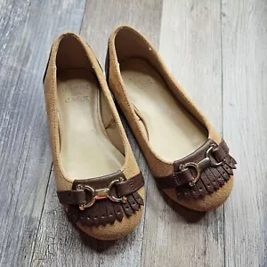 Janie And Jack Suede Bridal Bit Flats Girls 9 Youth - Picture 1 of 6
