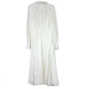 NWT ASOS EDITION High Neck Cutwork Embroidered Midi Dress W/ Full Skirt Size 14 - Picture 1 of 15