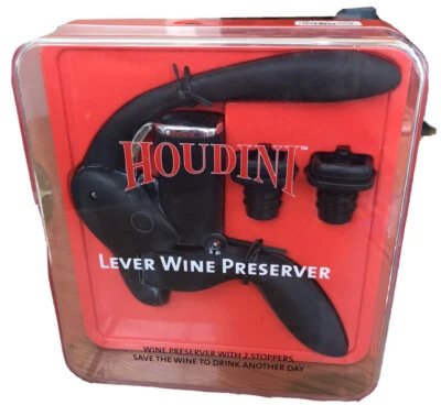Conservador de vino con palanca Houdini con 2 tapones Guarda el vino para beber otro día Foto 1 de 4
