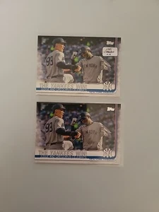 2019 Topps Series 1 Base #14 The Yankees Win! - New York Yankees Aaron Judge(2x) - Picture 1 of 6