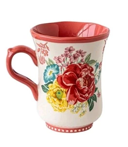 Pioneer Woman Stoneware Pedestal Coffee Tea Mug Cup Fancy Floral 16 Oz - Picture 1 of 2