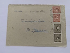 Alliierte Besetzung Ziffernserie Einschreiben Seifhennersdorf u. SST Meißen 1946 - Picture 1 of 5