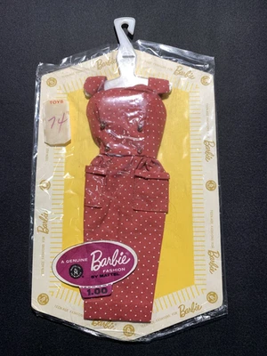 Bainha de bolinhas vermelha vintage original dos anos 1960 Barbie & Midge PAK NRFP PERFEITO ESTADO - Imagem 1 de 4