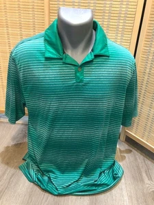 Nike Golf SS Polo Uomo Dri-Fit Tinta Unita Verde a Righe Large L (H93) - Foto 1 di 7