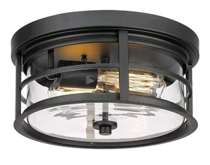 Flush Mount Ceiling Light, 12inch 2-Light Metal Close to Ceiling Light - Picture 1 of 7