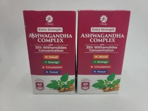 Lot Of 2 1Body Ashwagandha Complex 60 Capsules with Shoden Stress Relief Focus - Picture 1 of 5